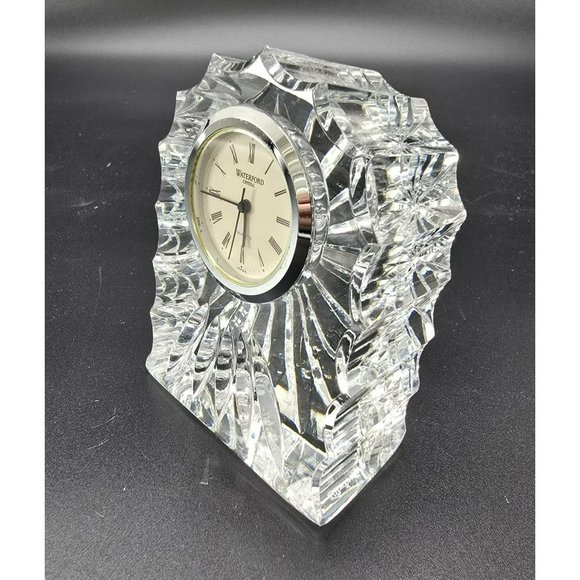 Waterford Crystal Mantle Clock With Roman Numerals Glass Vintage Style JJ3821 - Picture 8 of 16